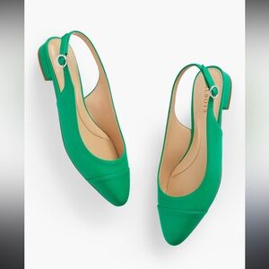 Talbots Edison Nappa Slingback Flats Simply Green Size 6